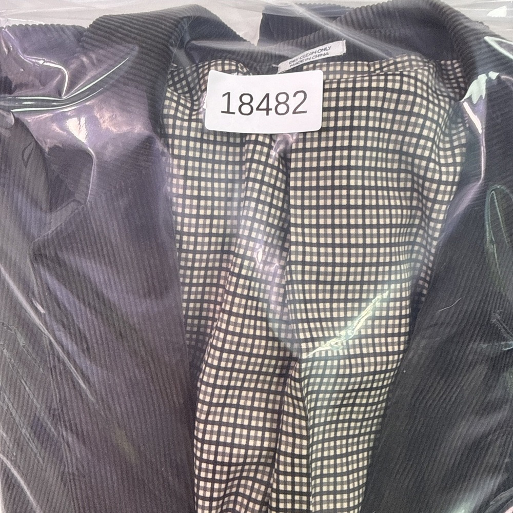 Saddlebred Sport Coat Mens 54L Dark, Gray Corduroy Cotton 2 Button Blazer Academ - Picture 10 of 10